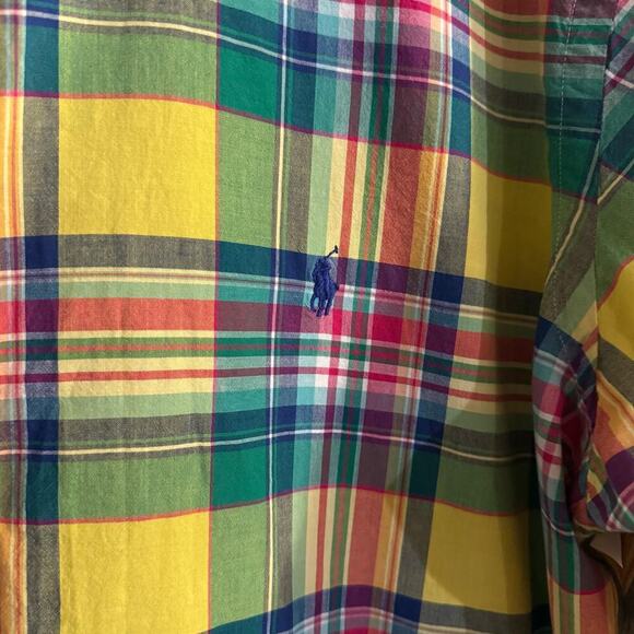 Ralph Lauren Plaid Short Sleeve Button Up Men’s Shirt Size 2XB lightweight - Picture 4 of 6